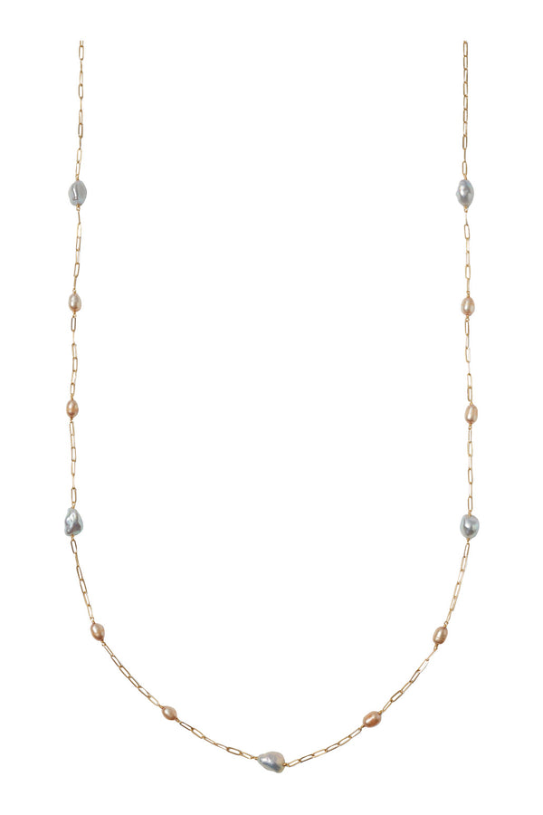 Chan Luu Beaded Neklace in Champagne Pearl Mix