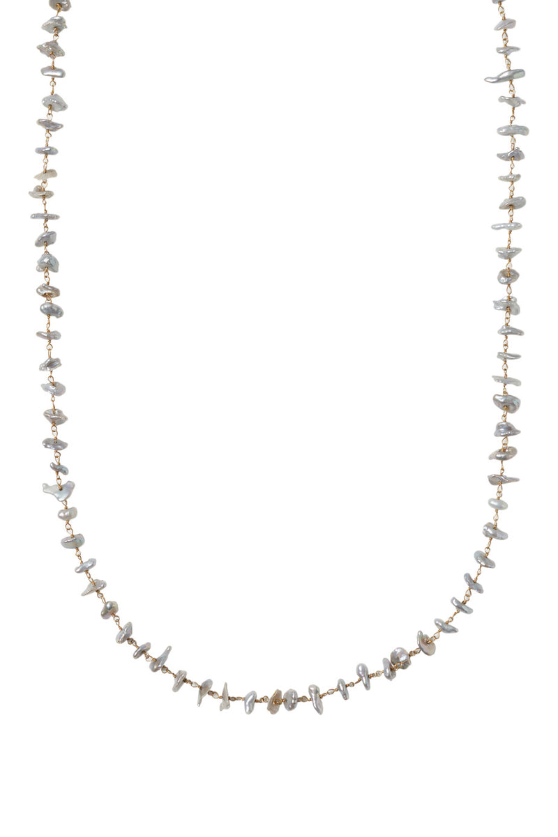 Chan Luu Nami Necklace in Grey Pearl