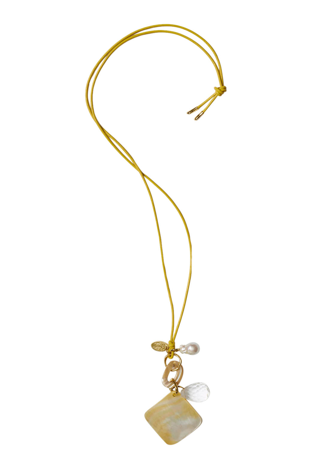 Chan Luu Silver Charm Necklace in White Mother of Pearl Mix