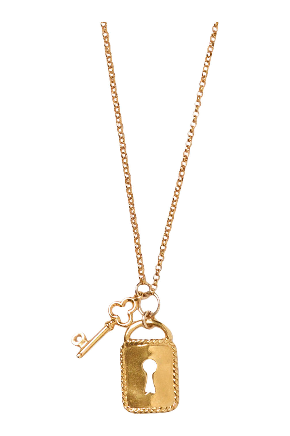 Chan Luu Lock and Key Necklace in Yellow Gold