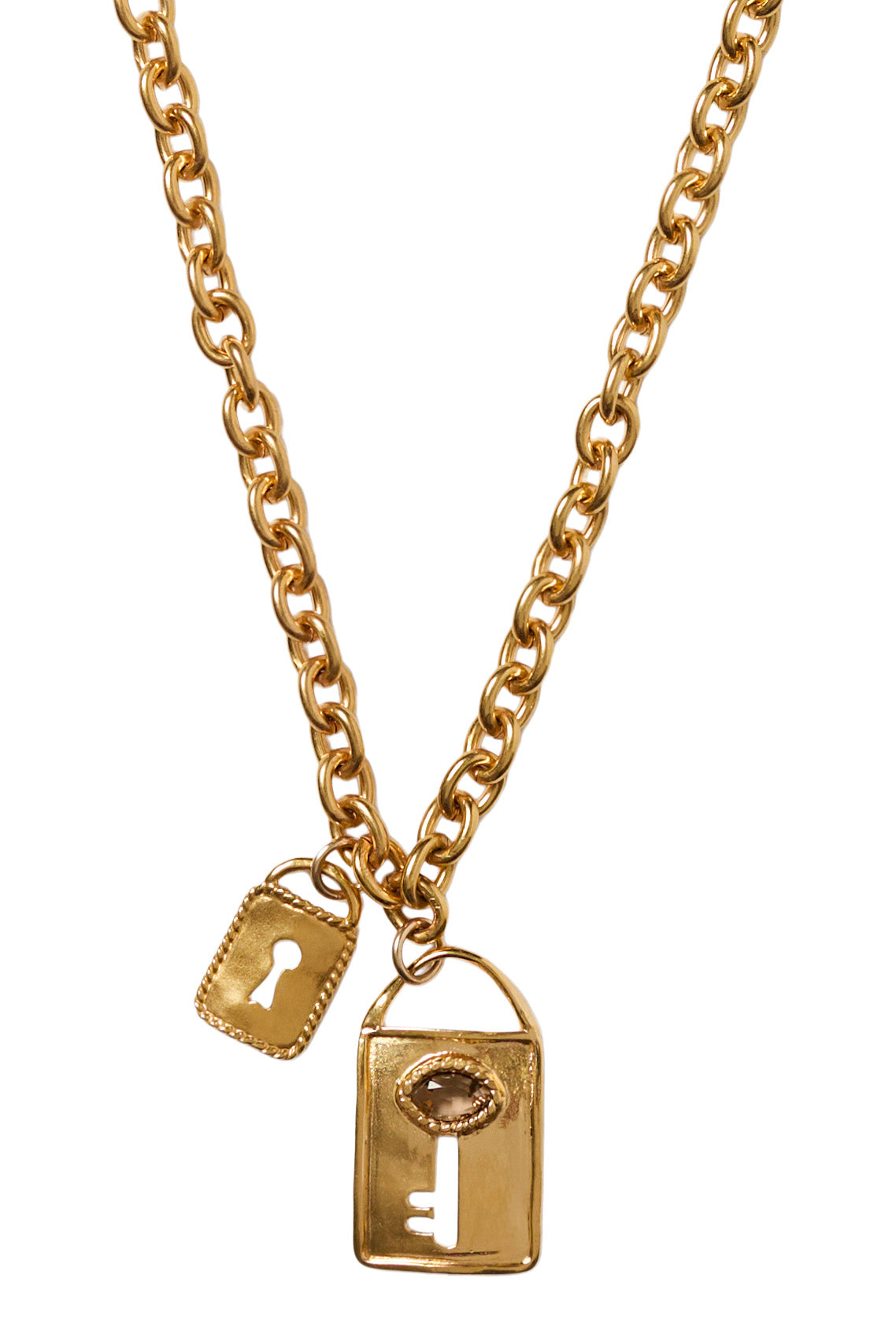 Chan Luu Lock and Key Necklace in Yellow Gold