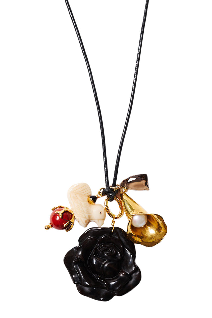 Chan Luu Palais Charm Necklace in Black Agate