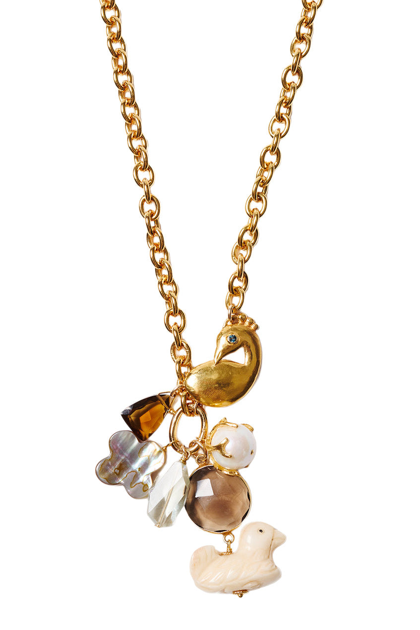 Chan Luu Peacock Charm Necklace in Multi