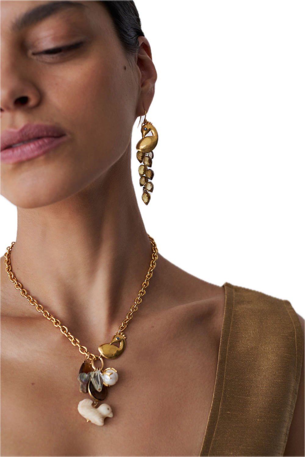 Chan Luu Peacock Charm Necklace in Multi