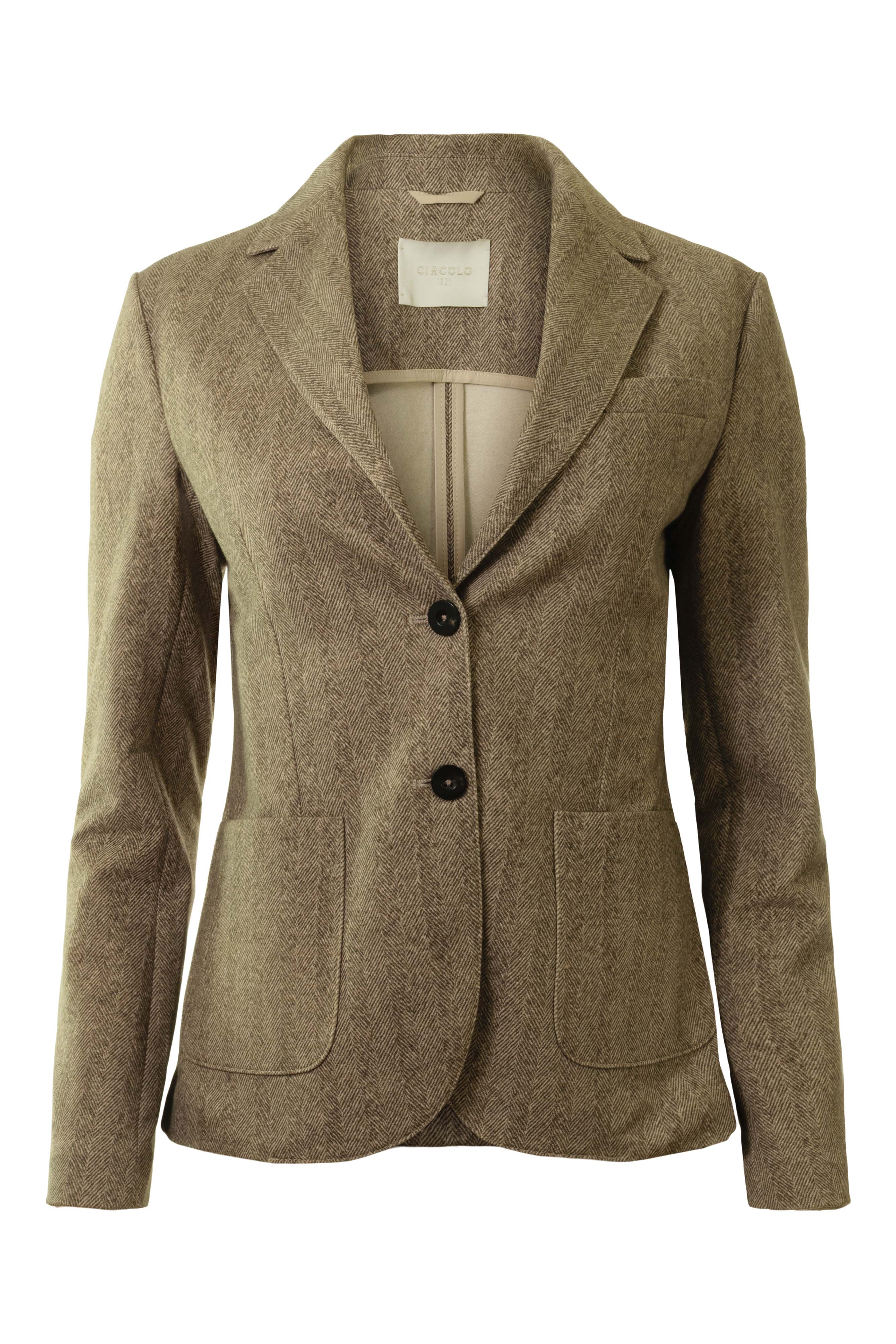 Circolo 1901 Herringbone Light Fleece Slim Fit Jacket
