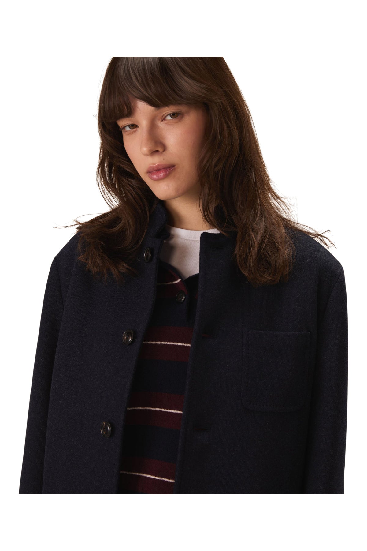 Circolo 1901 Mandarin Cost in Dark Blue - Nero Melange