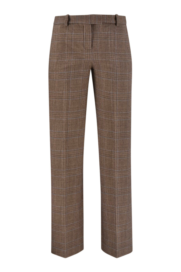Circolo 1901 Prince of Wales Light Fleece Masculine Pants in Mocha