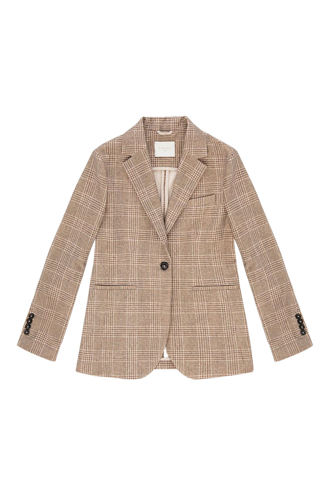 Circolo 1901 Prince of Wales Plaid Fleece Jacket in Cioccolato