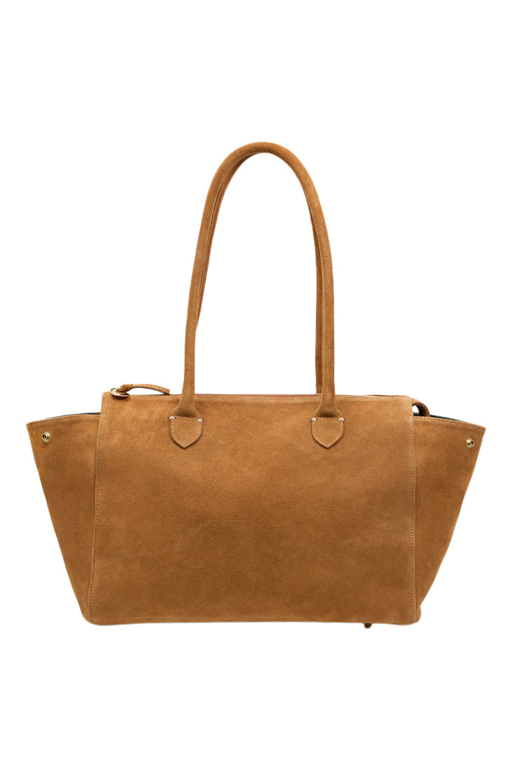 Clare V. Beatrice Suede Tote in Caramel