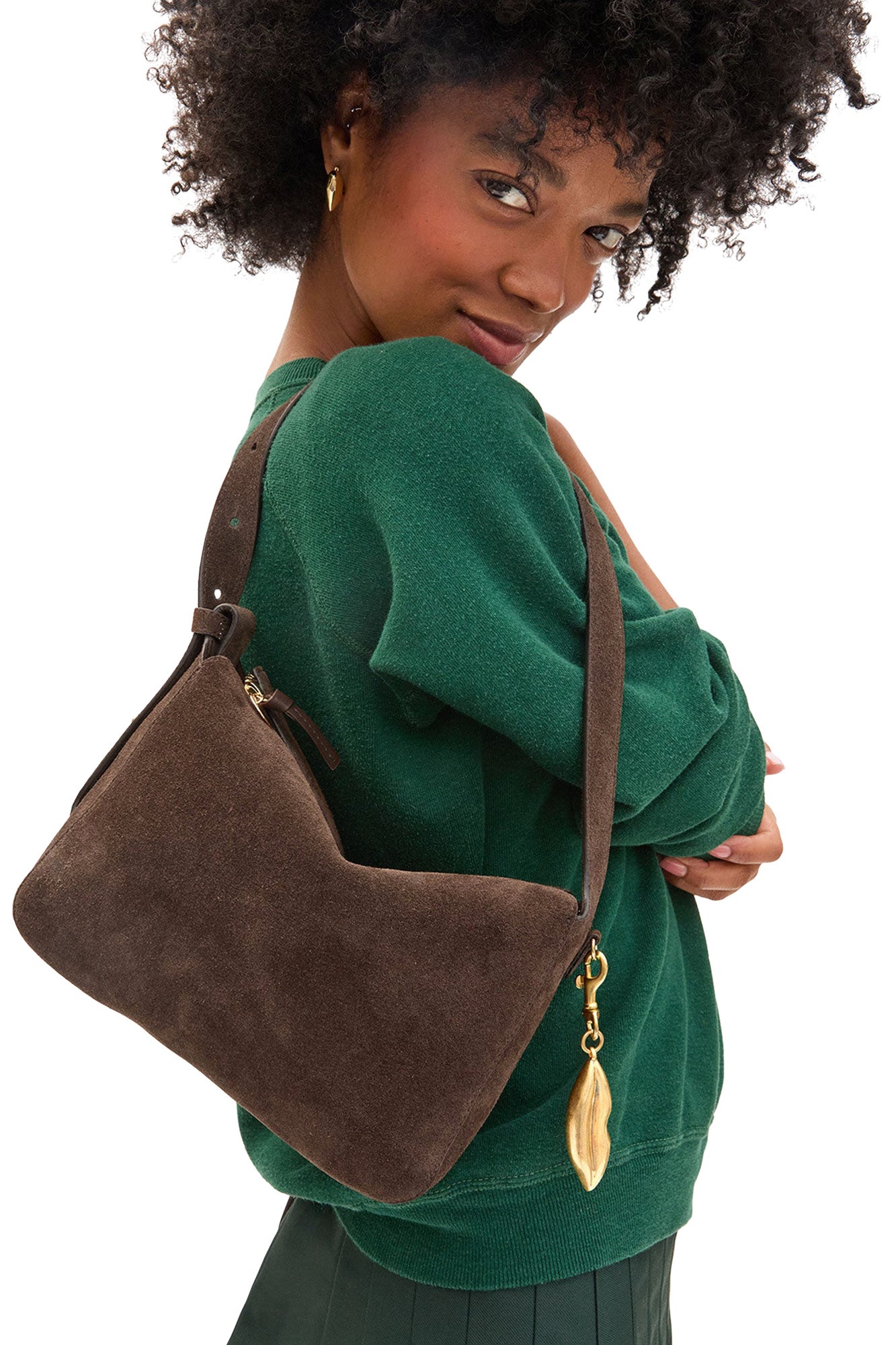 Clare V. Fleurine Suede Bag in Chocolate