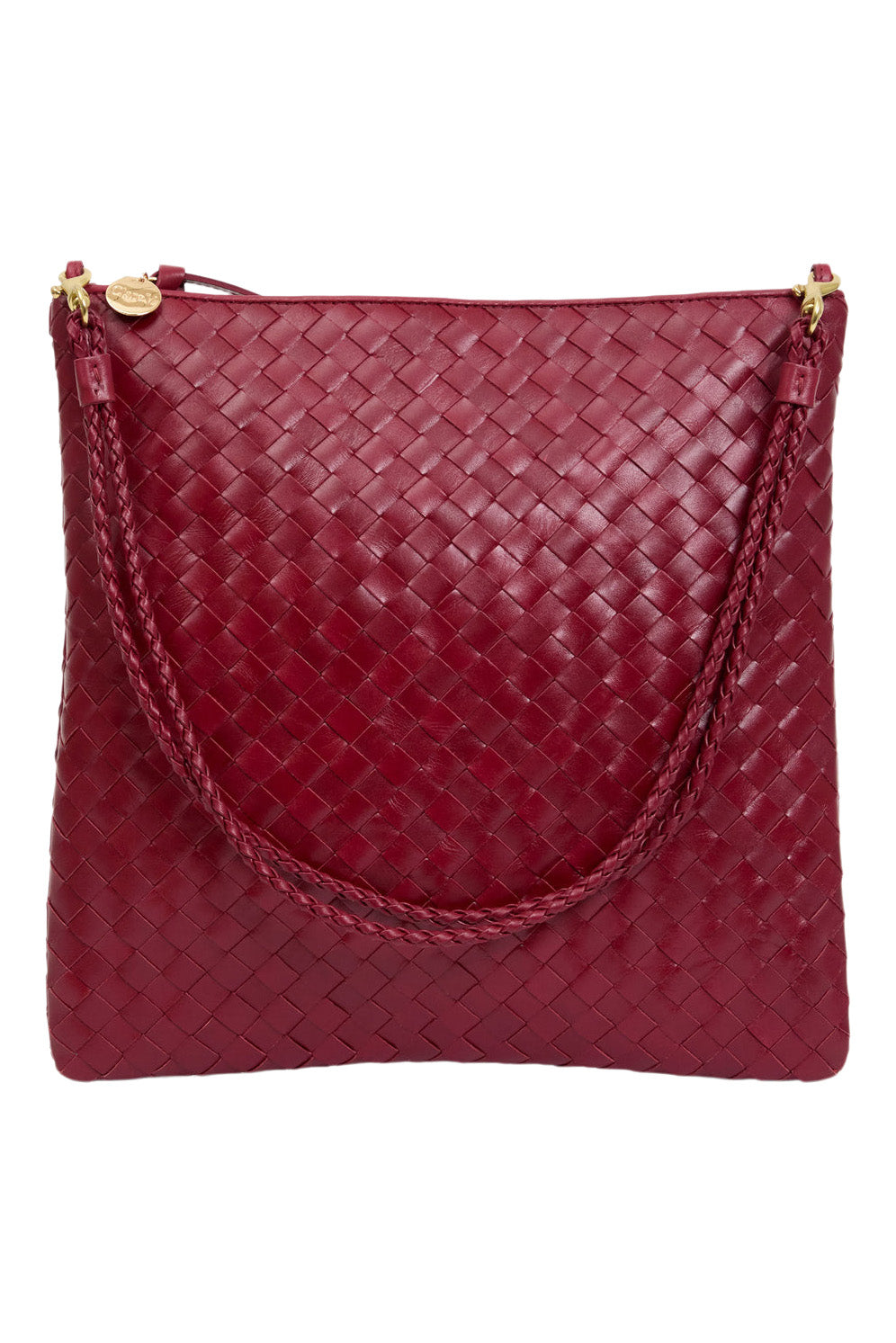 Clare V. Foldover Clutch w/ Strap in Garnet