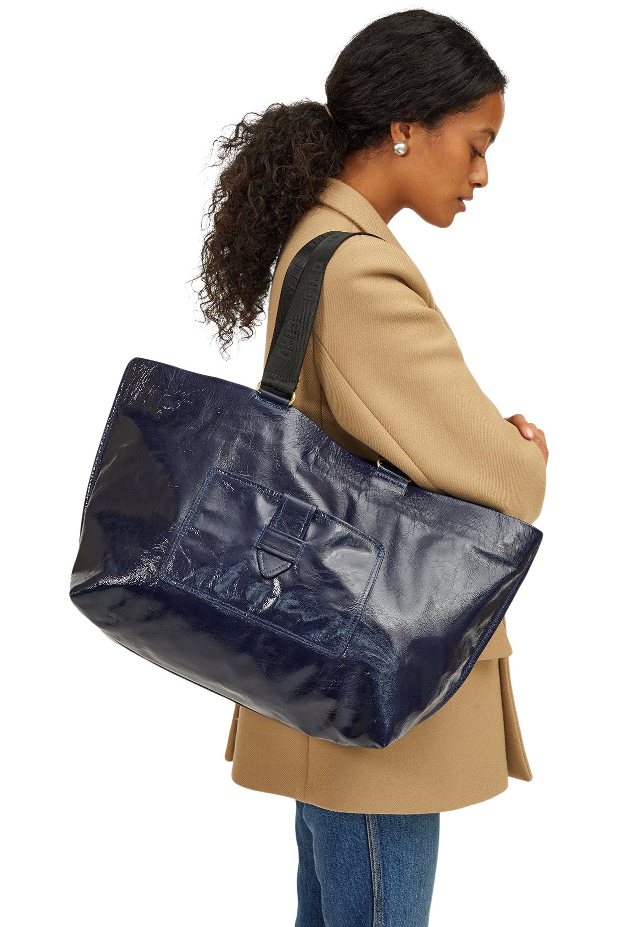 Clare V. Grande Bateau Tote in Twilight Crinkle Patent