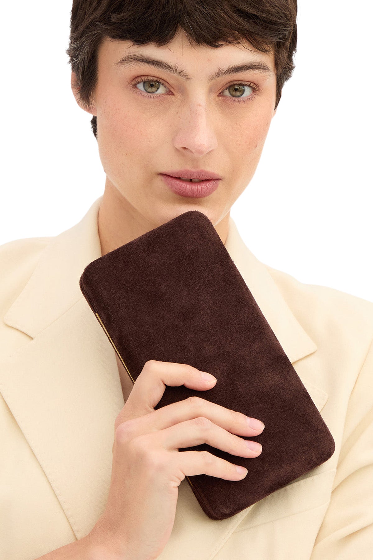 Clare V. Le Tabac in Truffle Suede