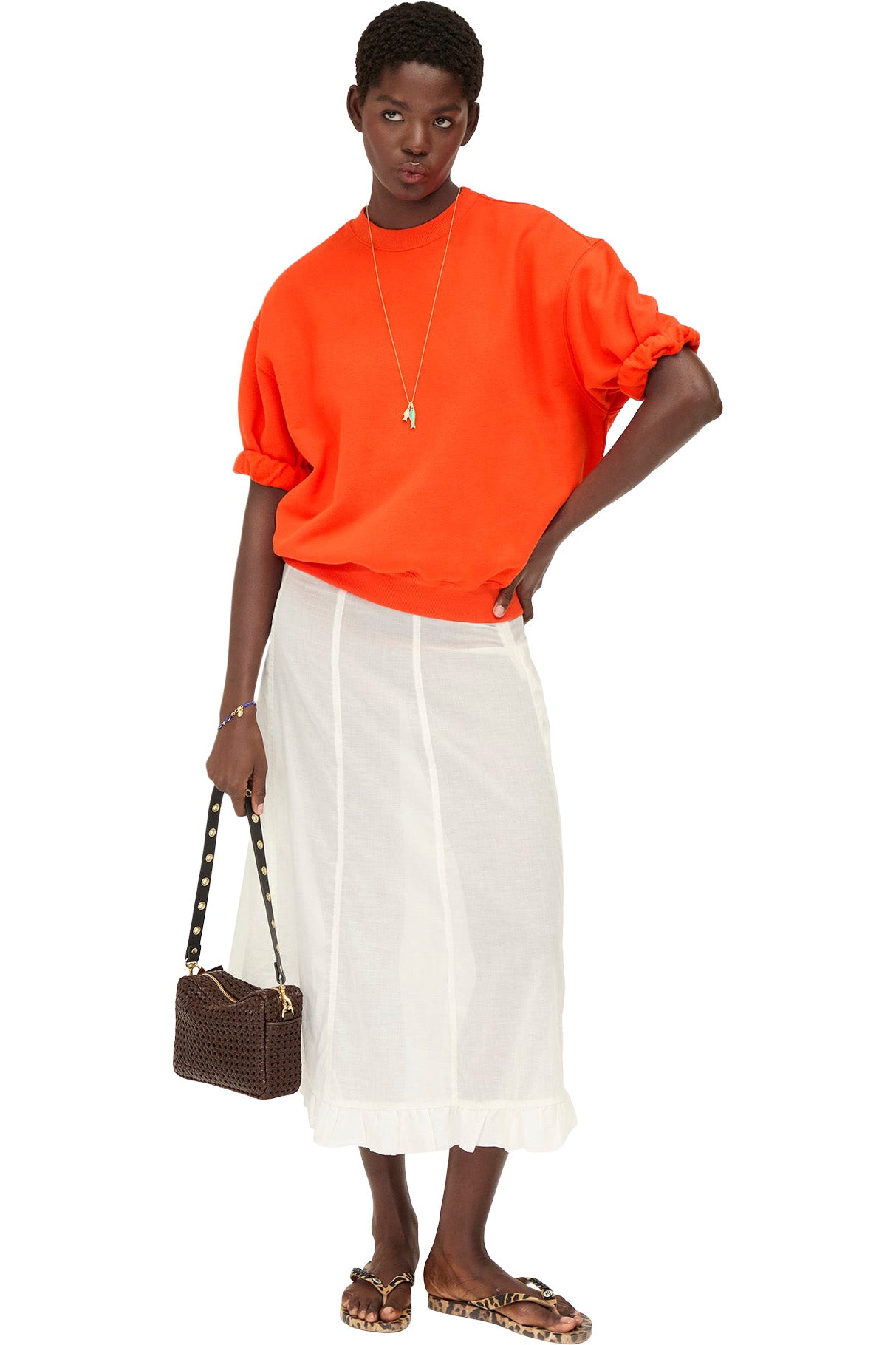 Clare V. Midi Sac in Chocolate Rattan