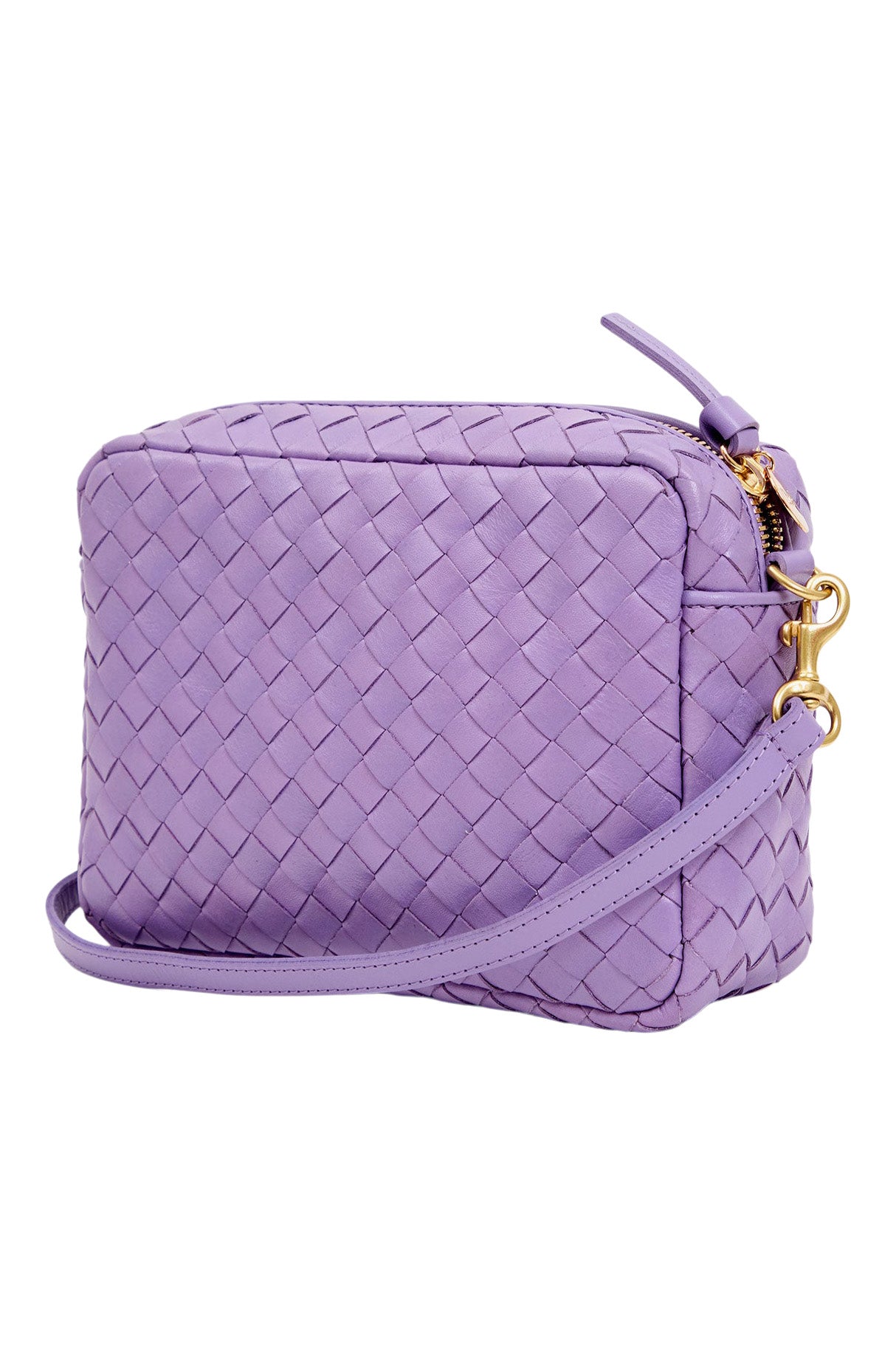 Clare V. Midi Sac in Jacaranda Diagonal Woven