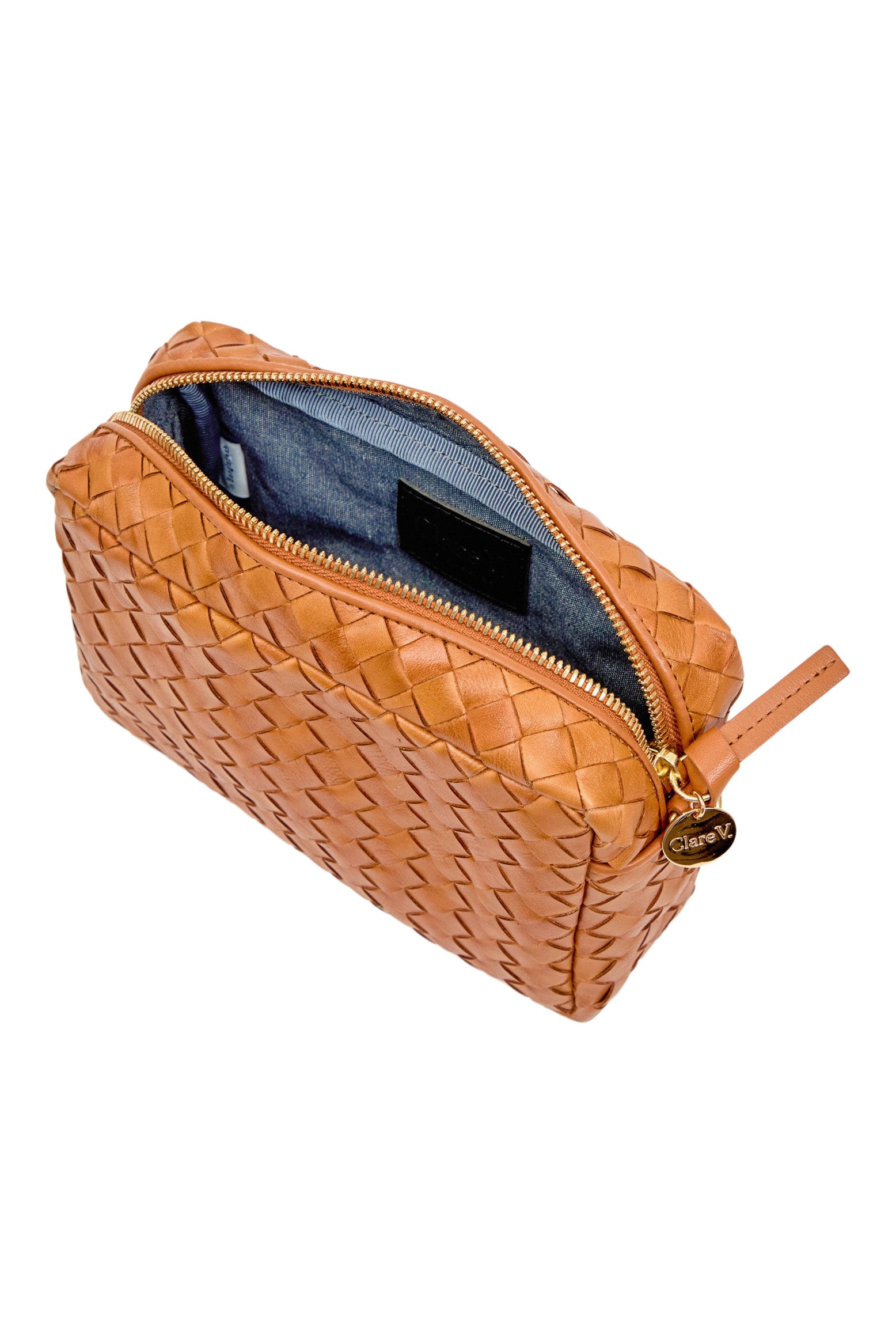 Clare V. Midi Sac in Natural Woven Diagonal