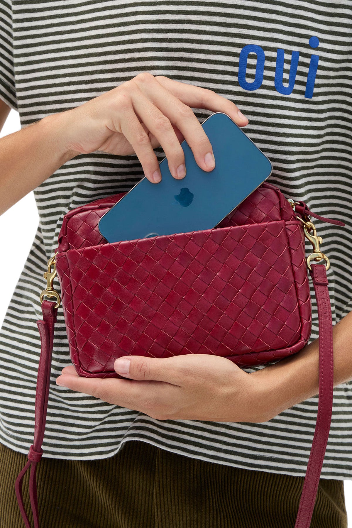 Clare V. Midi Sac w/ Pocket
 in Garnet