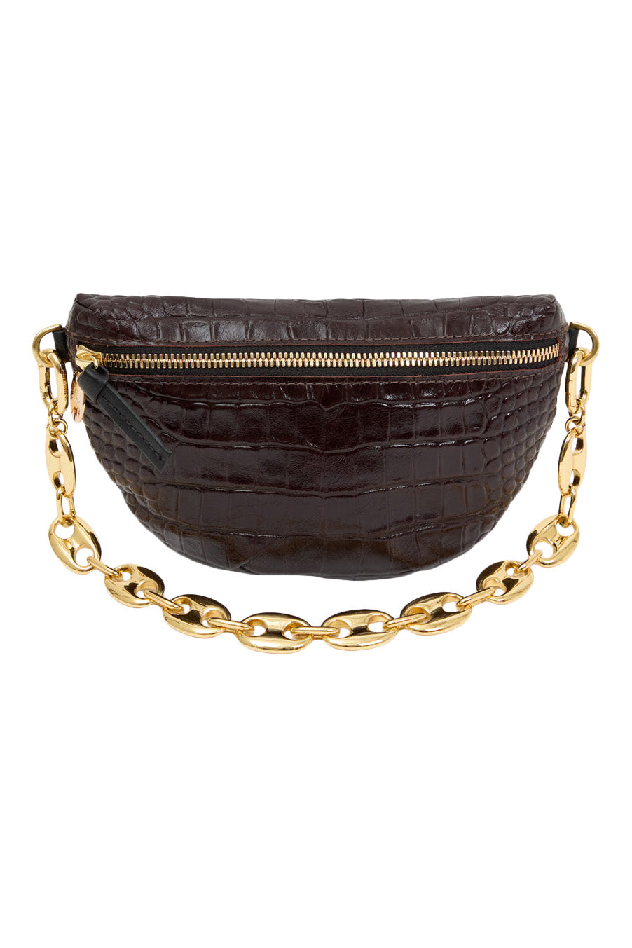 Clare V. Petite Fanny in Mahogany Roma Croco