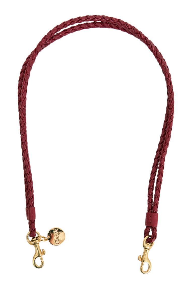 Clare V. Shoulder Strap in Garnet Petite Double Braids