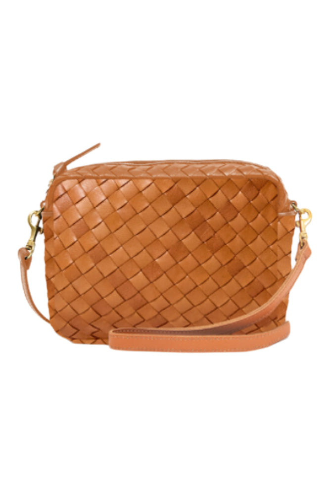 Clare V. Midi Sac in Natural Woven Diagonal