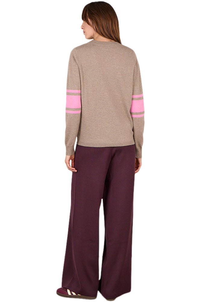 Cocoa Cashmere Althea Elbow Stripe Cashmere Sweater