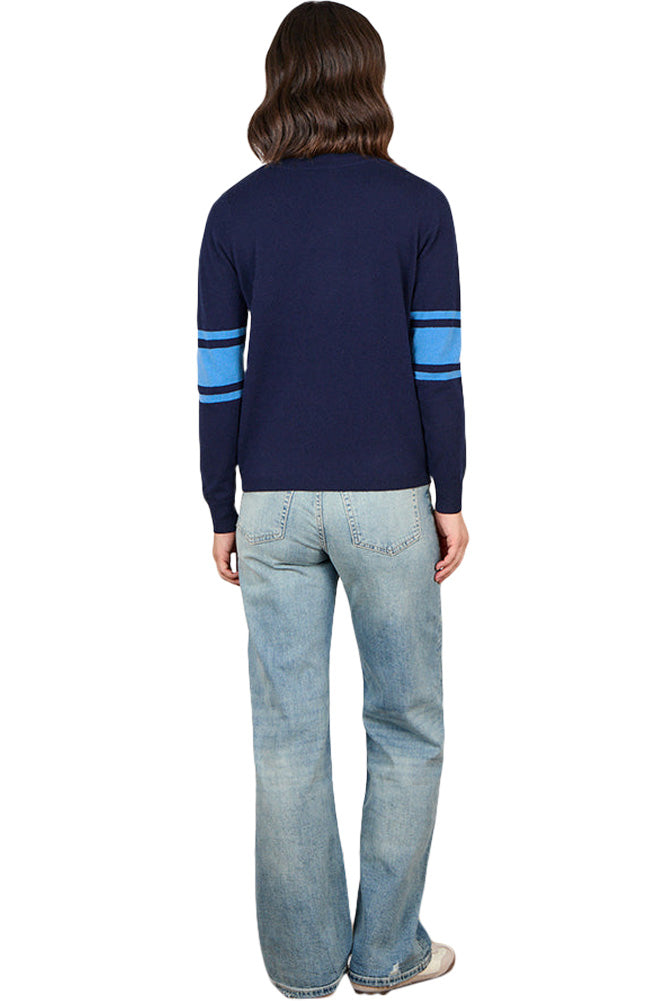 Cocoa Cashmere Althea Elbow Stripe Cashmere Sweater