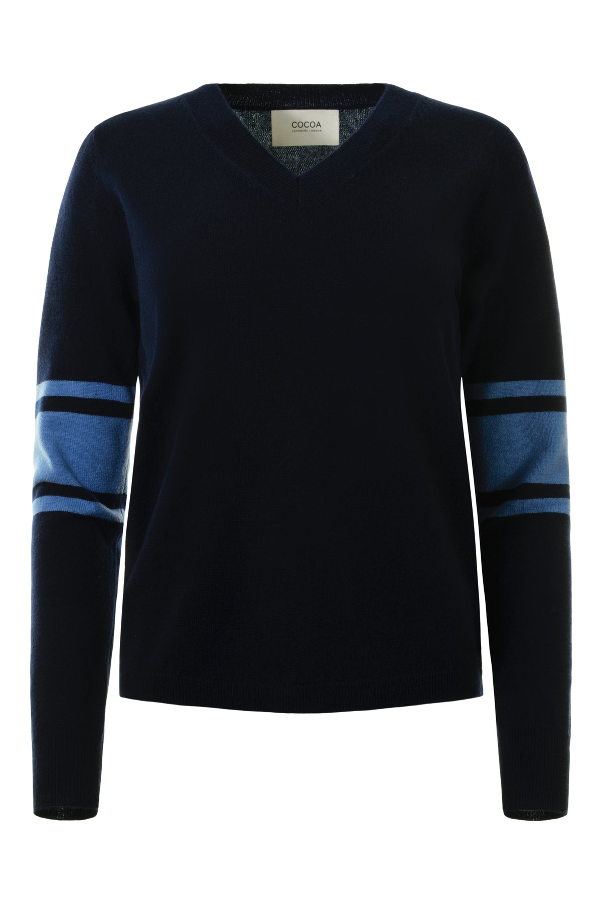 Cocoa Cashmere Althea Elbow Stripe Cashmere Sweater