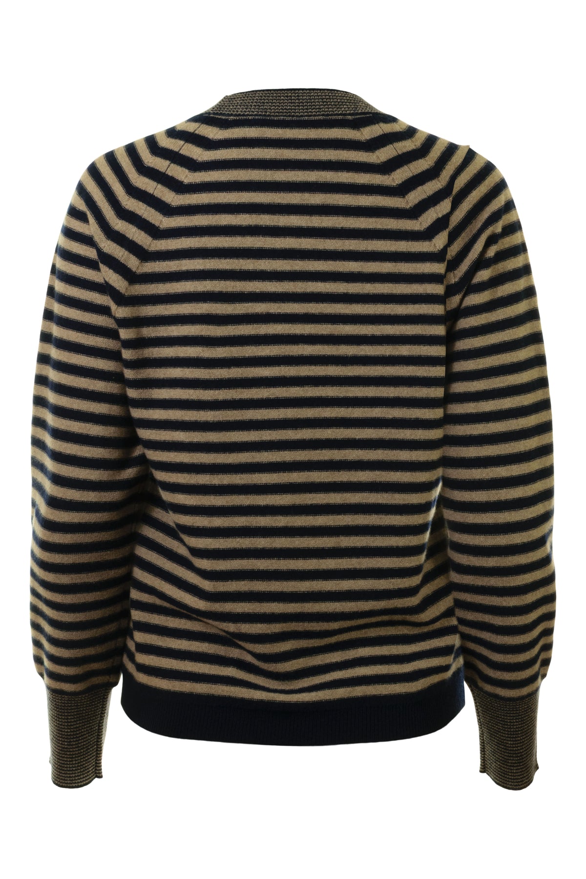 Cocoa Cashmere Ari Striped Cashmere Crewneck in Natural Brown