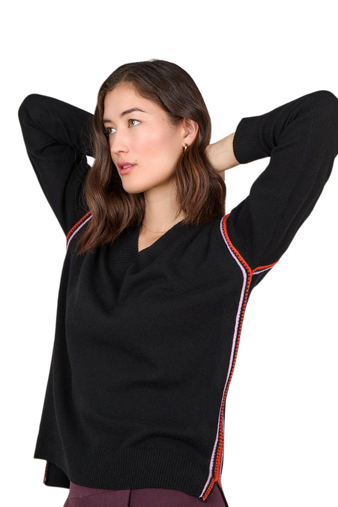 Cocoa Cashmere Dani Cashmere Crewneck in Black