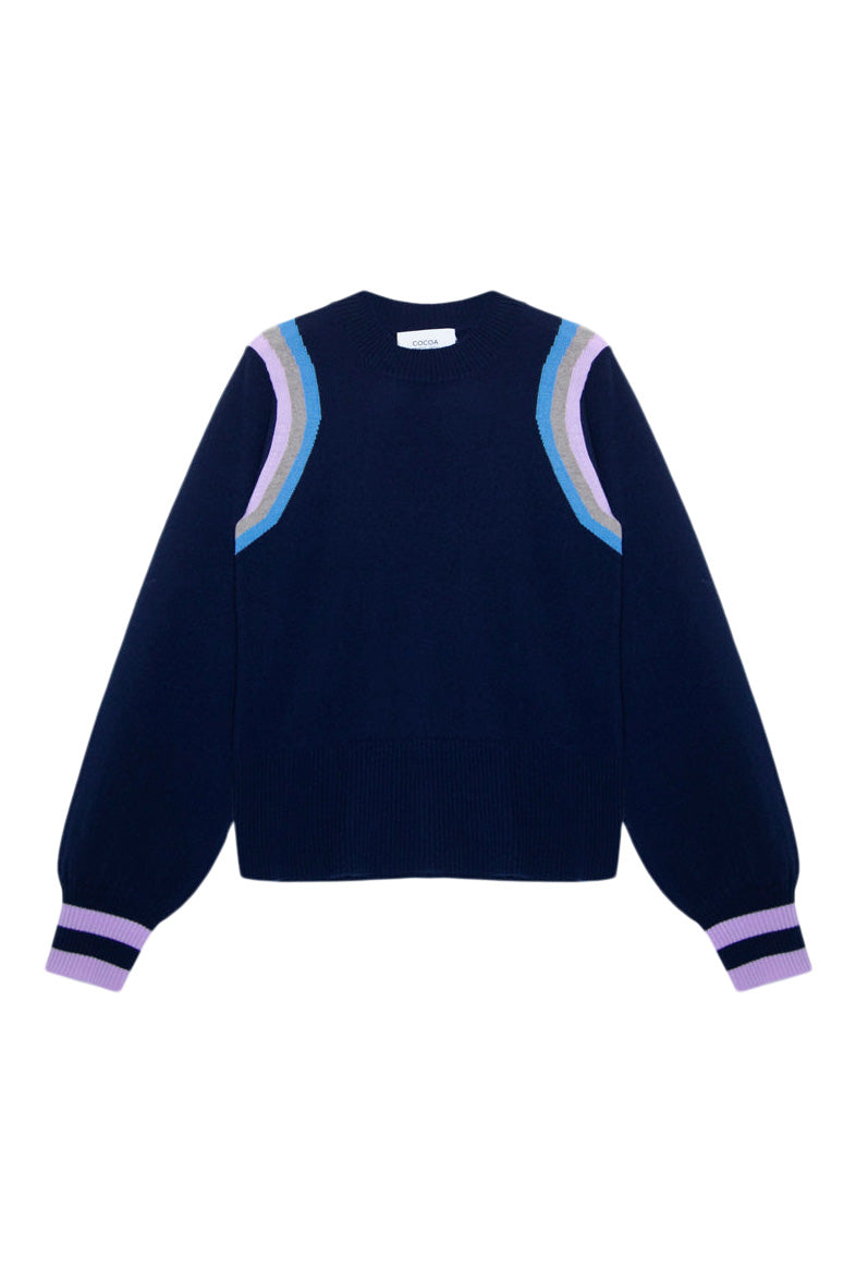 Cocoa Cashmere Lita Cashmere Sweater in Navy