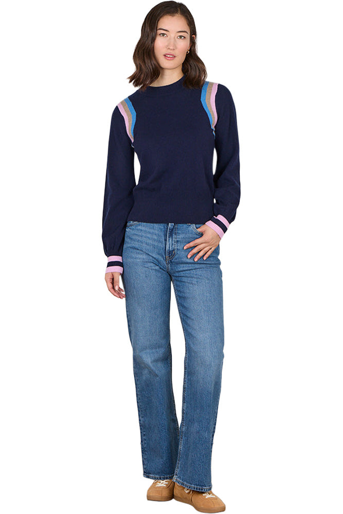 Cocoa Cashmere Lita Cashmere Sweater in Navy