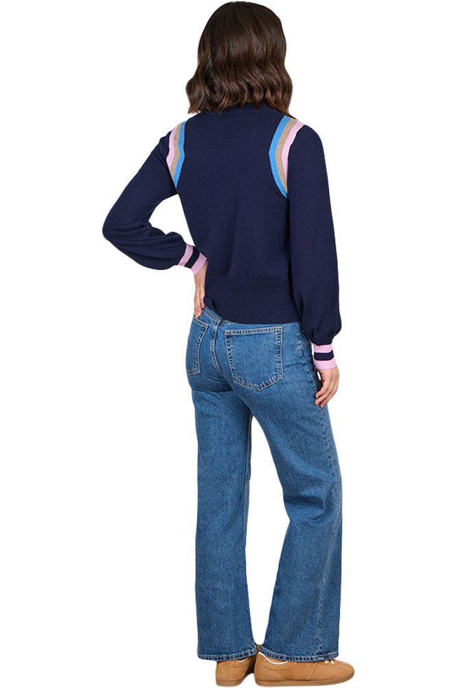 Cocoa Cashmere Lita Cashmere Sweater in Navy