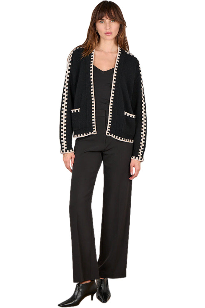Cocoa Cashmere Zhenya Open Cardigan in Black