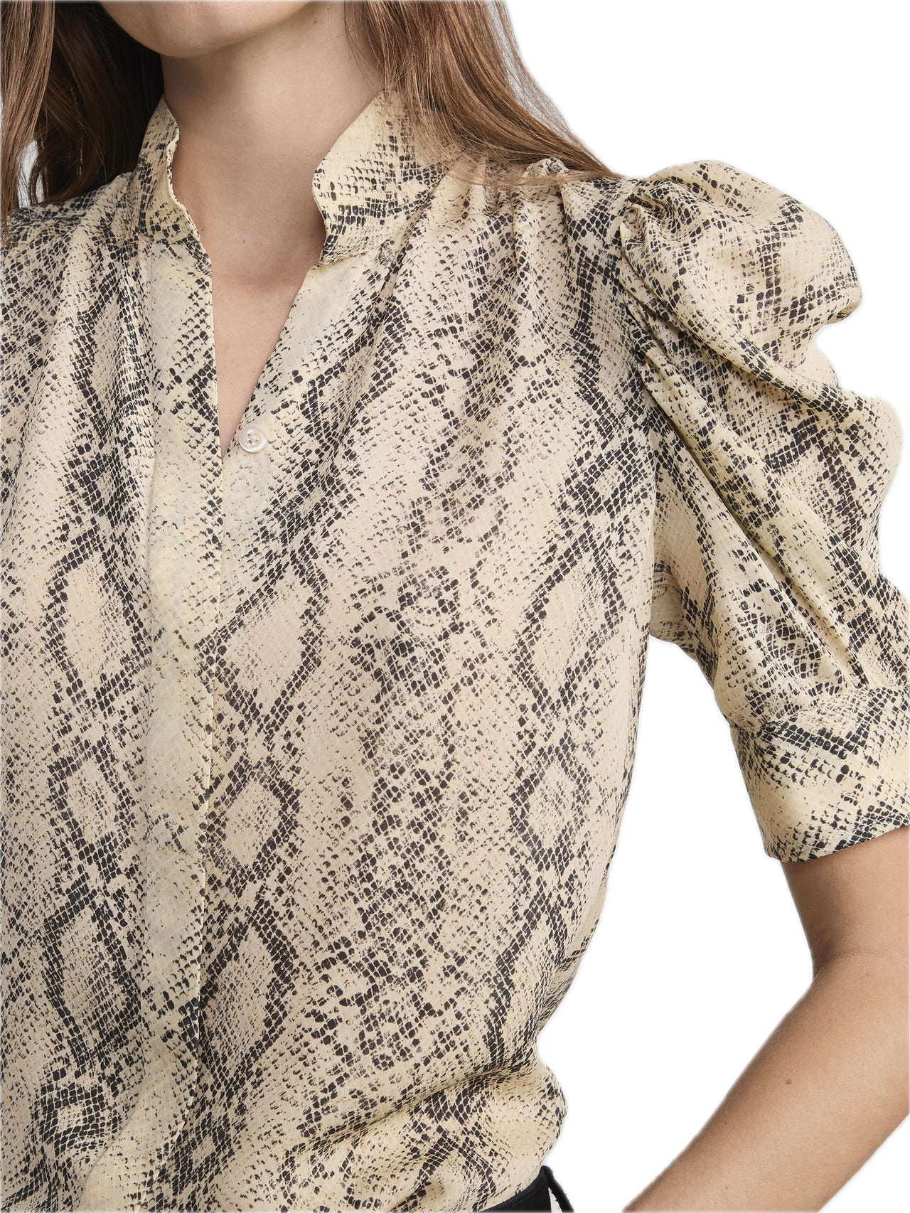 Frame Denim Gillian Snake Top in Camel Multi