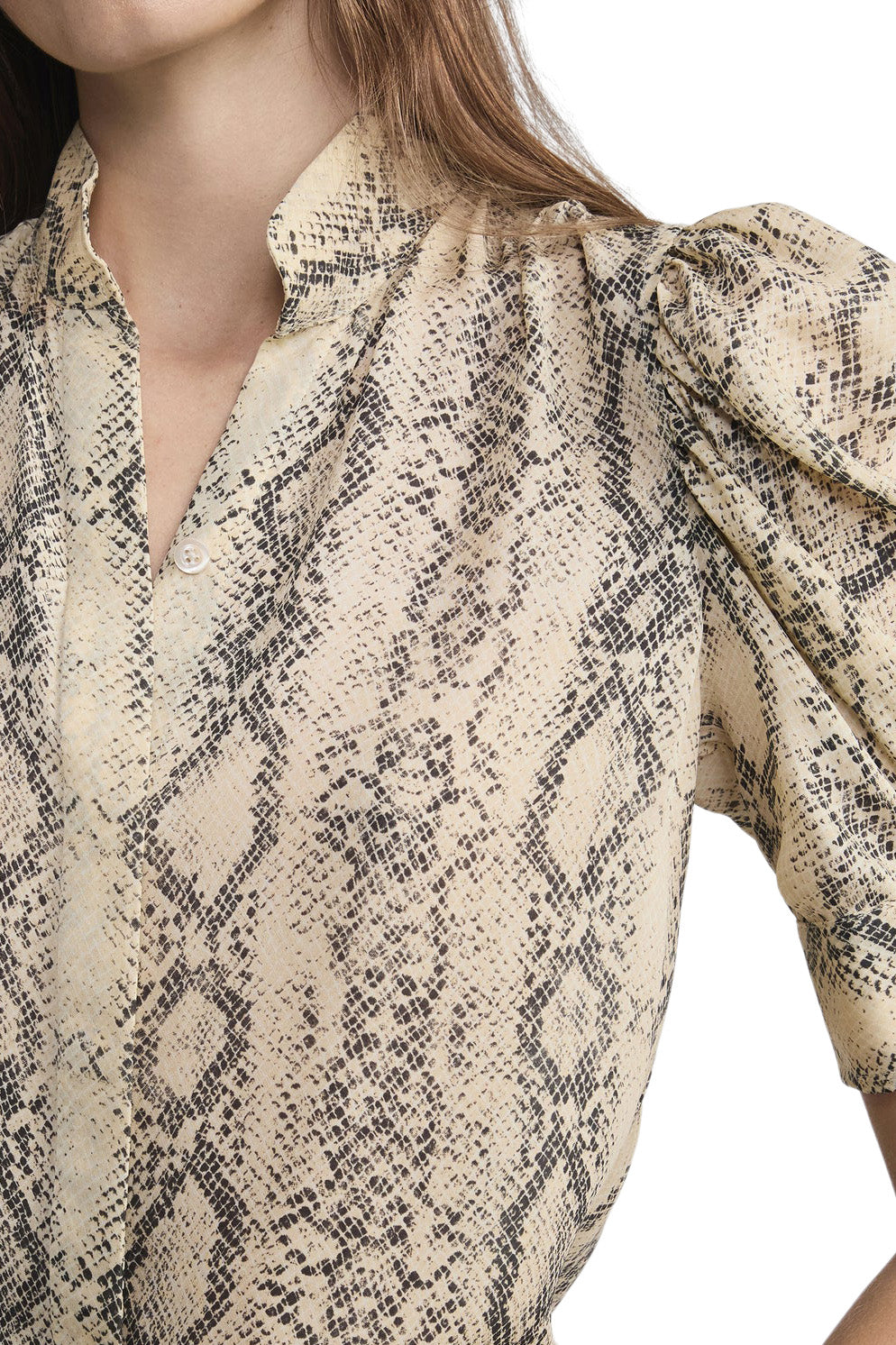 Frame Denim Gillian Snake Top in Camel Multi