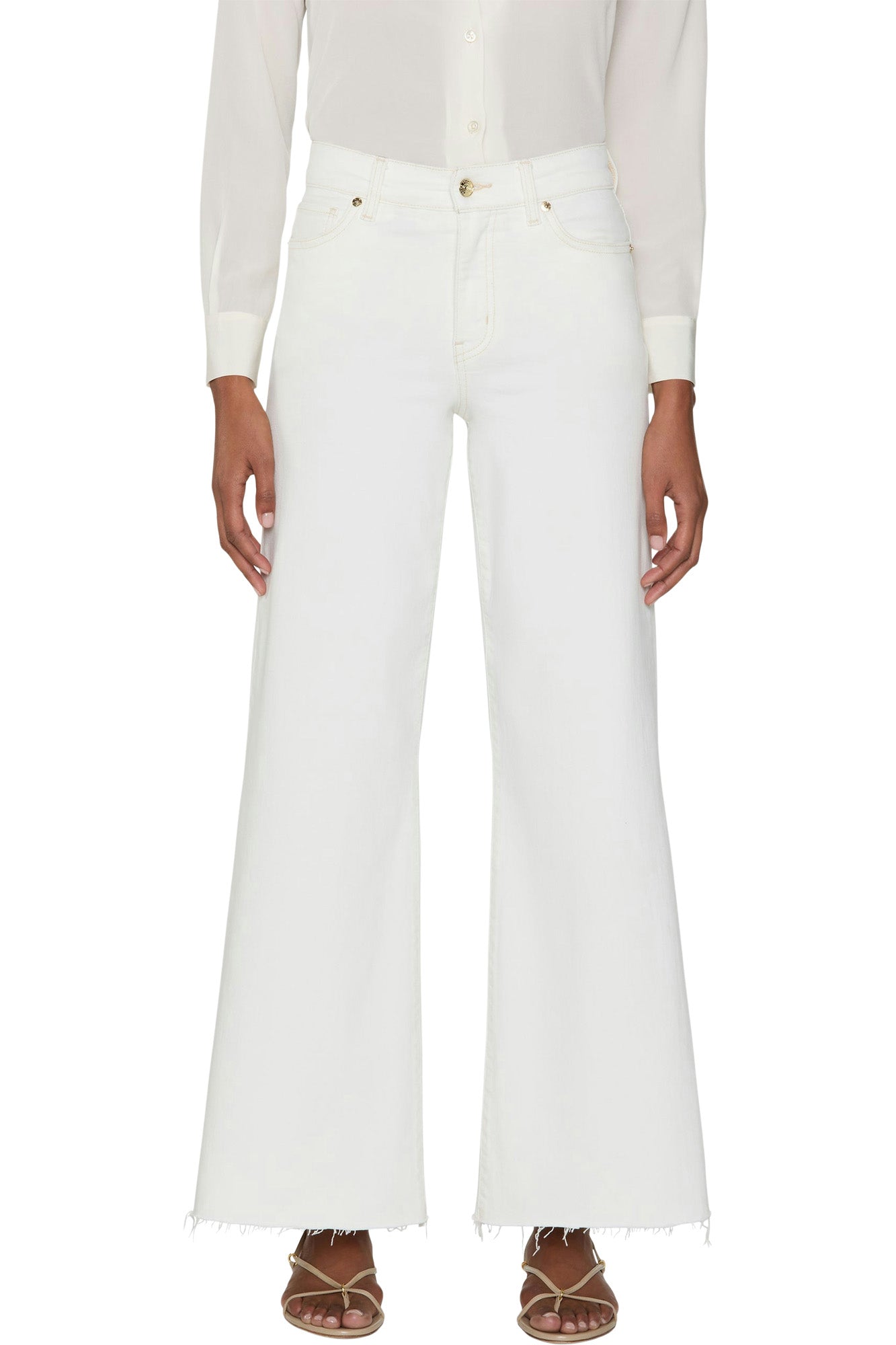 Frame Denim Le Palazzo Crop Raw After
 in Au Natural Clean Raw After