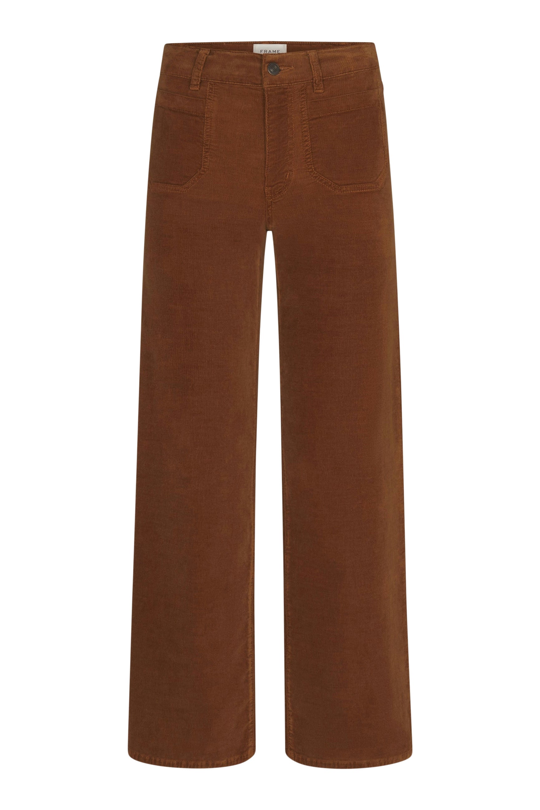 Frame Denim Le Slim Palazzo Modernist Pocket Corduroy in Maple Brown