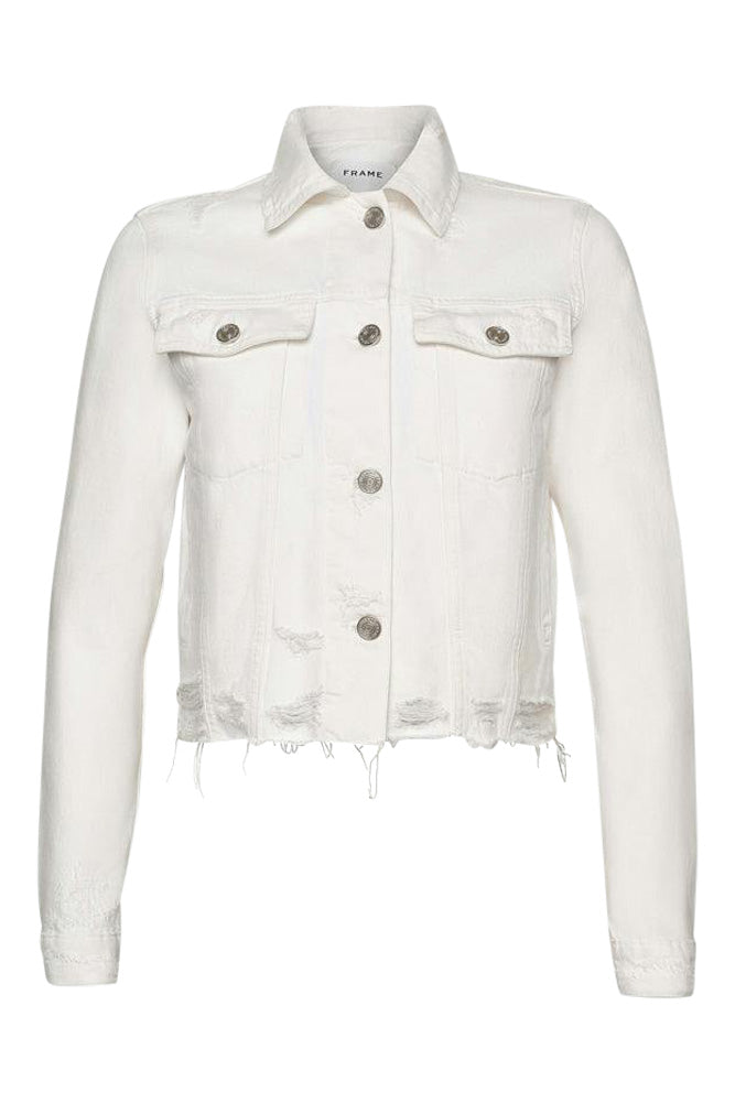 Frame Denim Le Vintage Jacket in White Rips