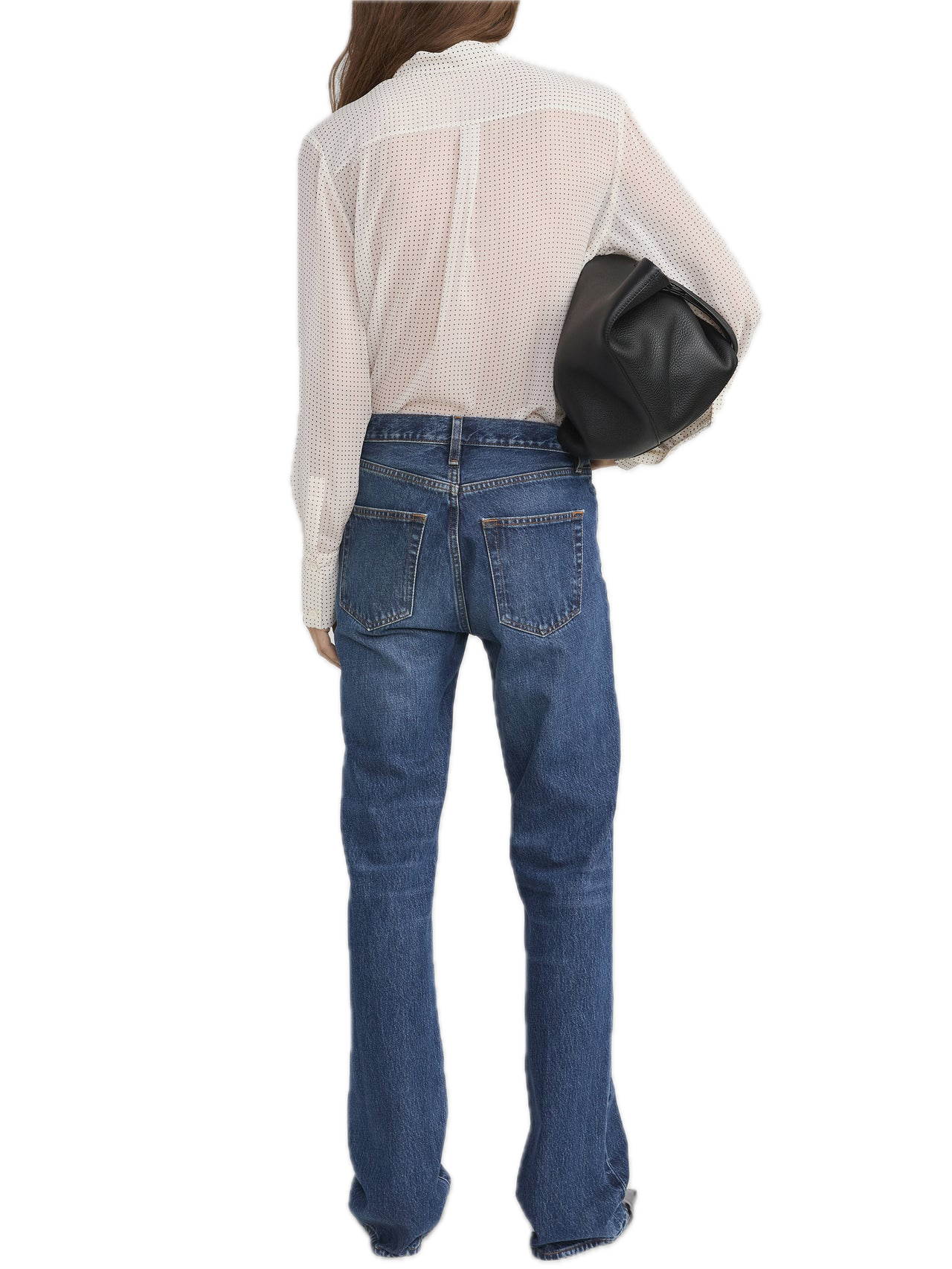 Frame Denim Polka Dot Modern Tie Blouse in Ecru Multi