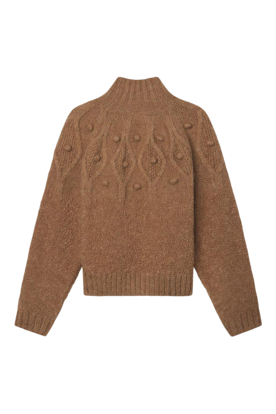 Frame Denim Popcorn Zip Cardigan in Mink