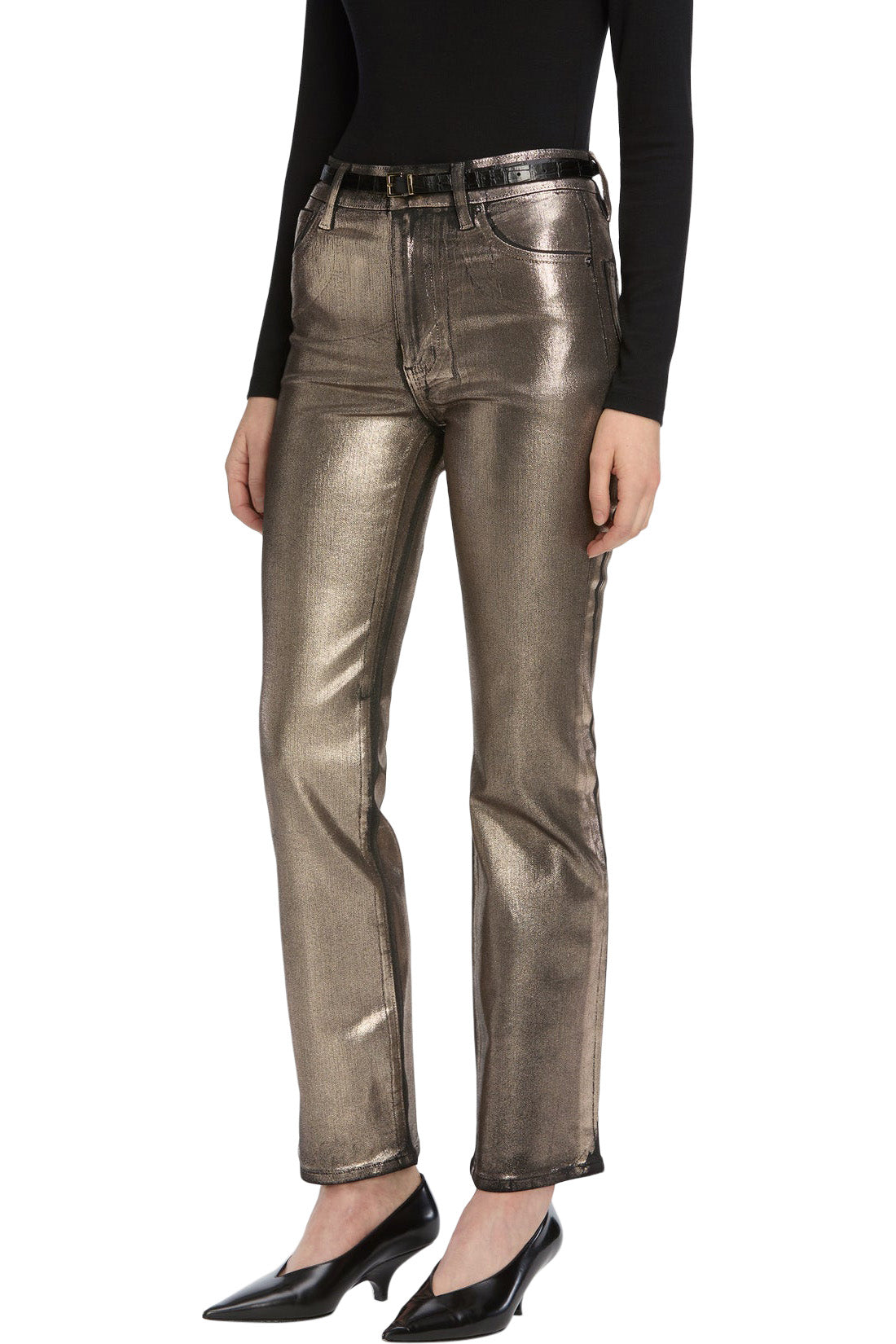 Frame Denim Reboot Crop in Champagne Coated