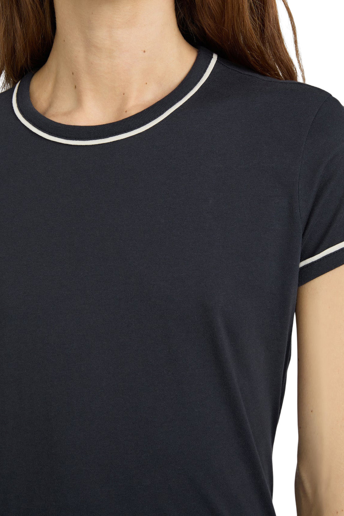 Frame Denim Ringer Baby Tee in Navy Multi