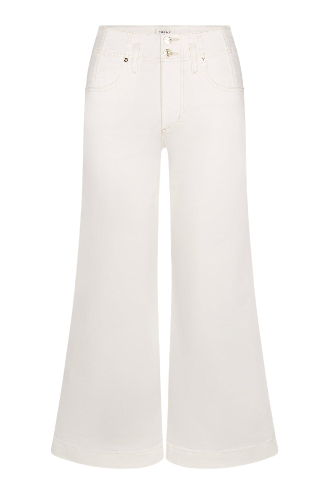 Frame Denim Seamed Wide Trouser in Au Natural Clean