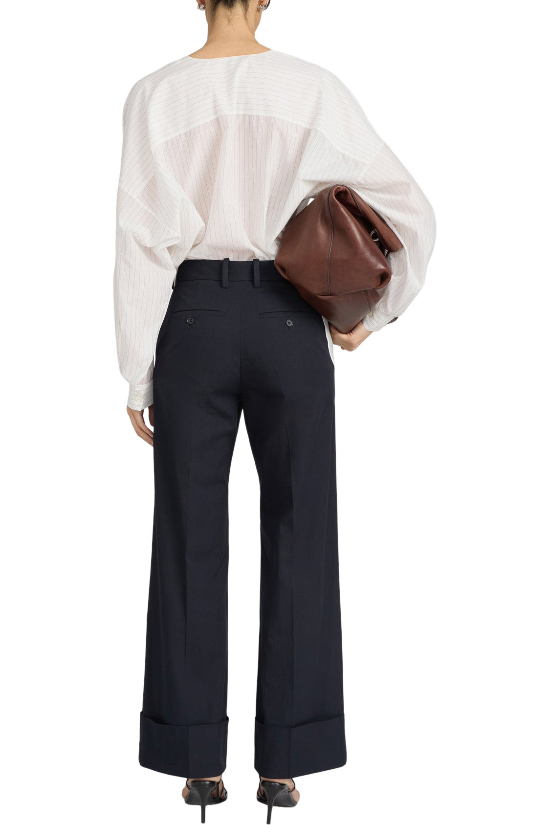 Frame Denim Slim Palazzo Trouser in Navy
