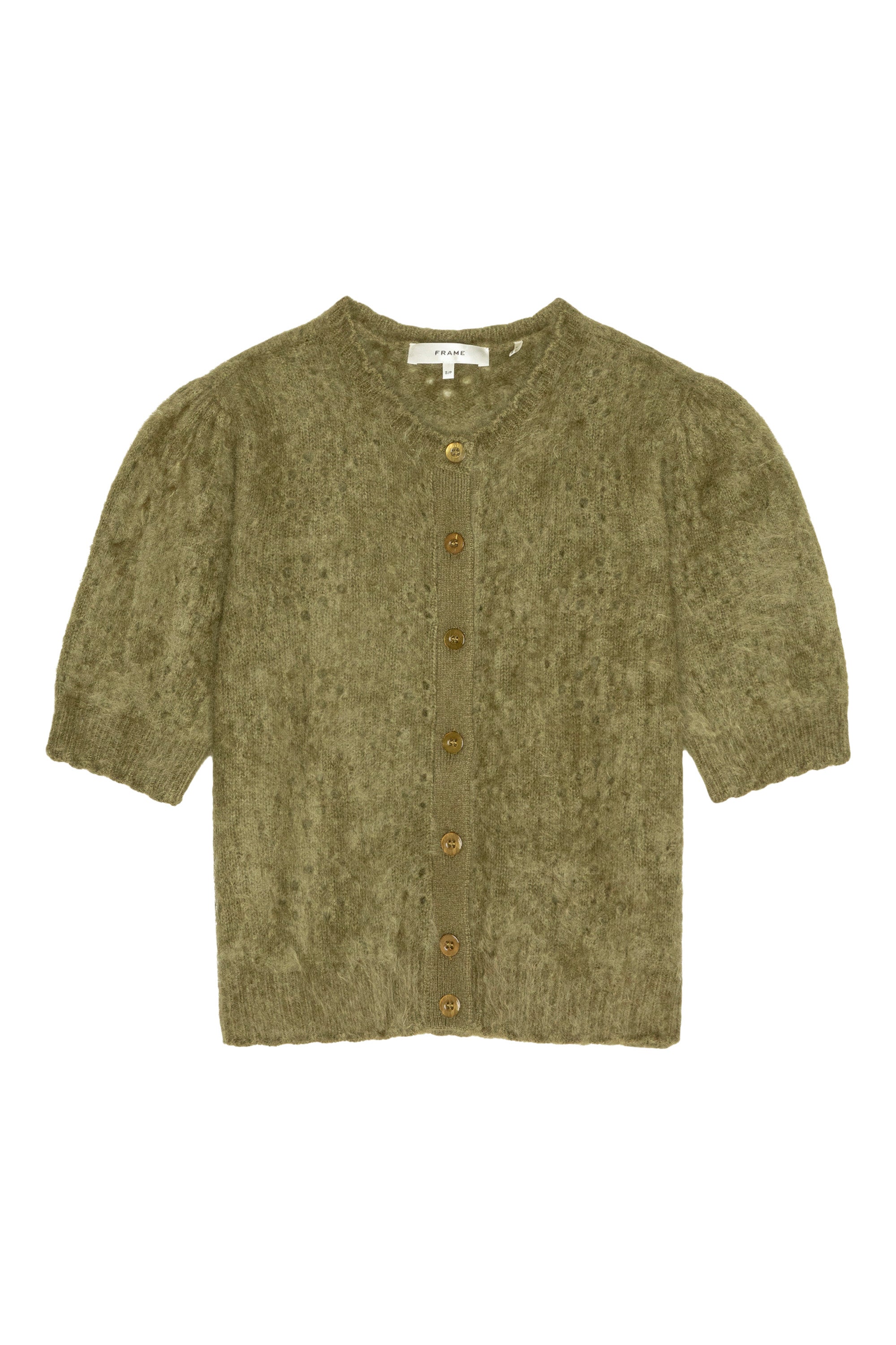 Frame Denim The Cashmere Airy Cardigan in Deep Olive