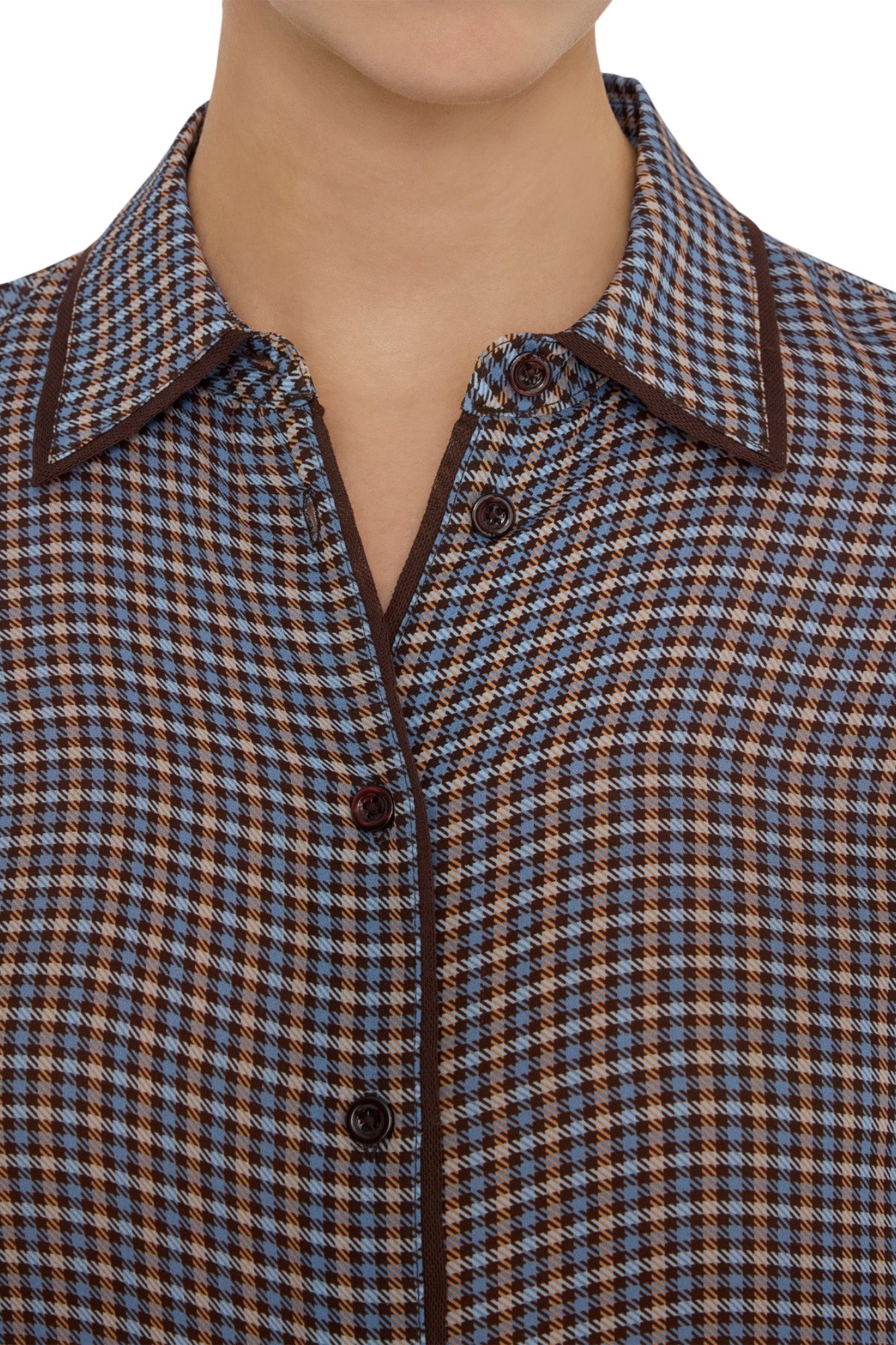 Frame Denim The Essential Top in Chestnut Multi Plaid