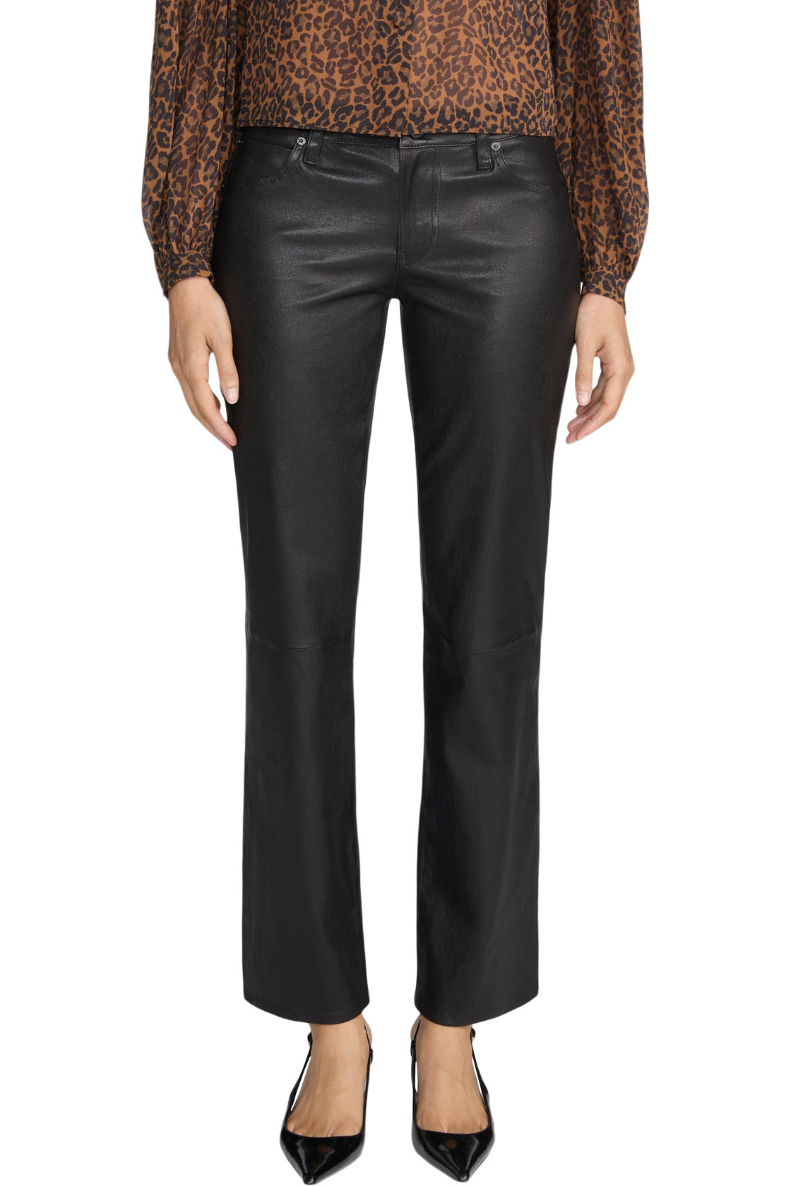 Frame Denim The Leather Cigarette in Black
