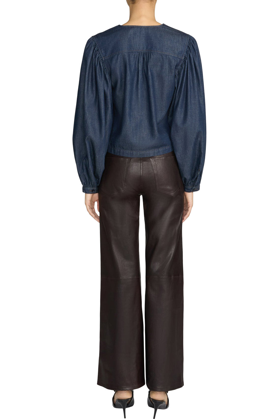 Frame Denim The Off Duty Long Sleeve Popover in Rinse