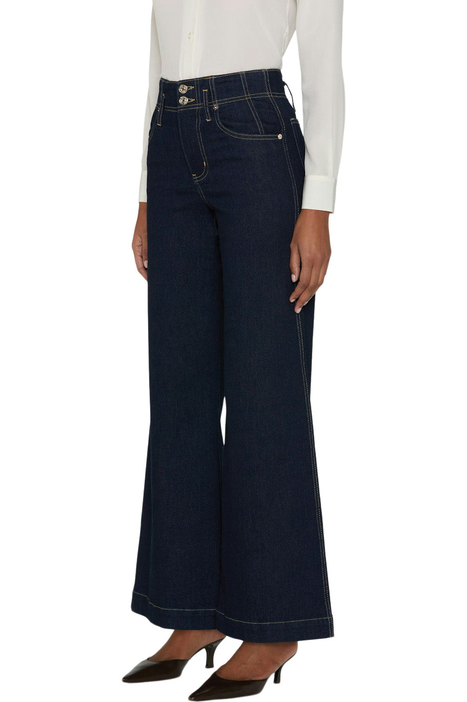 Frame Denim The Seamed Wide Trouser in Rinse