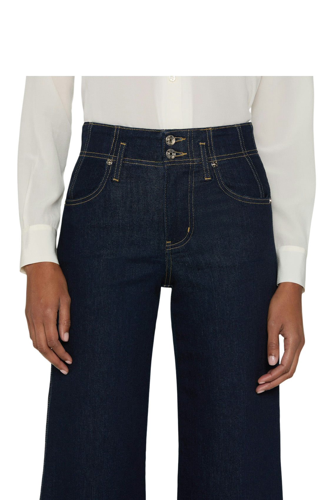 Frame Denim The Seamed Wide Trouser in Rinse
